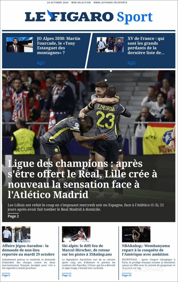 Portada de Le Figaro Sport (France)