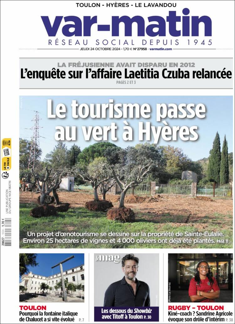 Portada de Var-Matin (Francia)