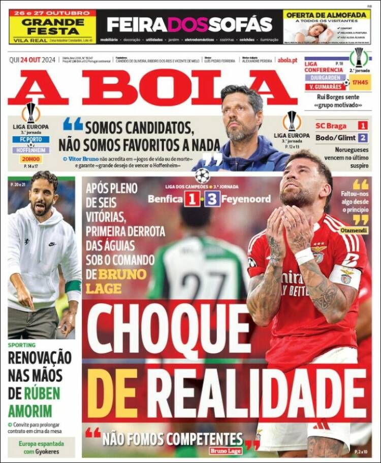 Portada de A Bola (Portugal)