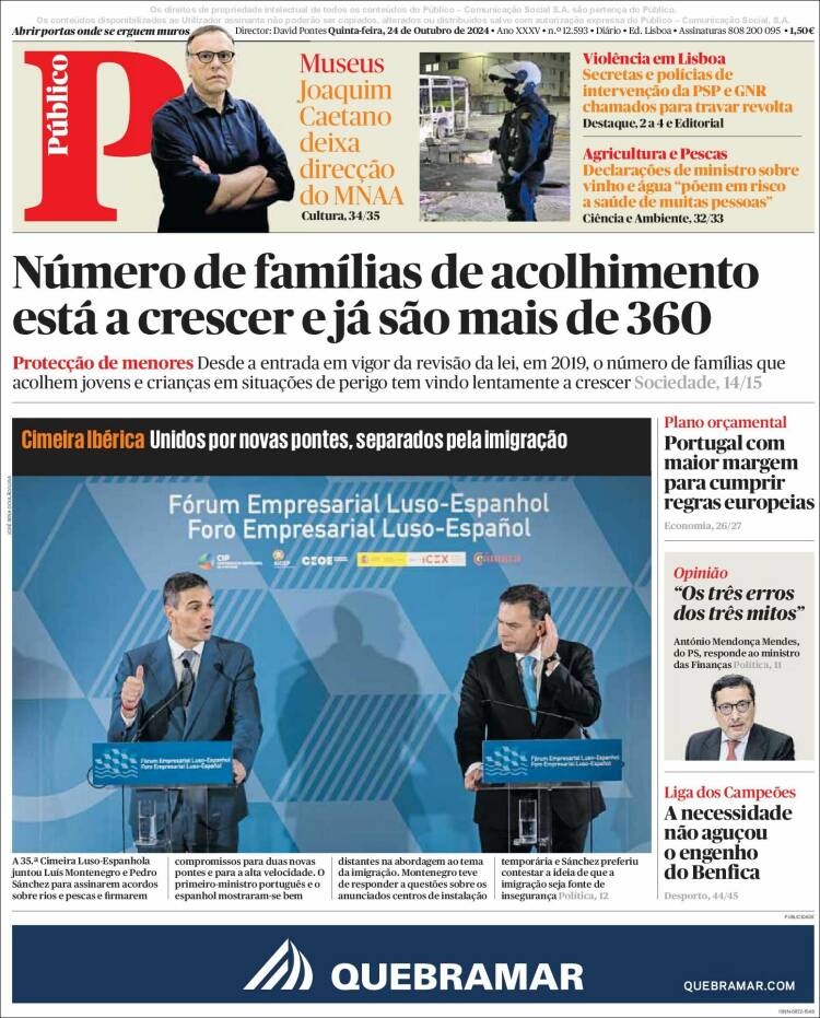 Portada de Público (Portugal)