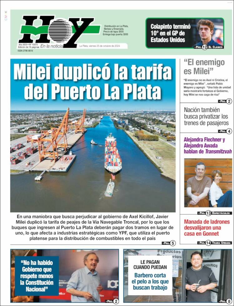 Portada de Diario Hoy (Argentina)