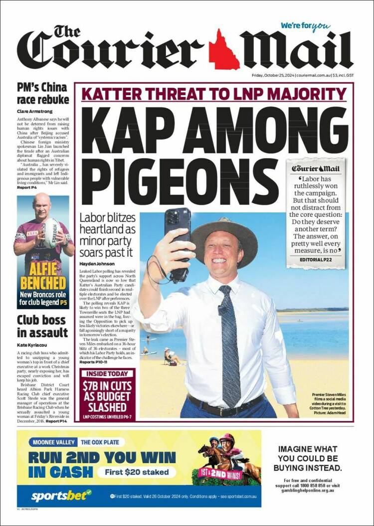 Portada de The Courier-Mail (Australia)