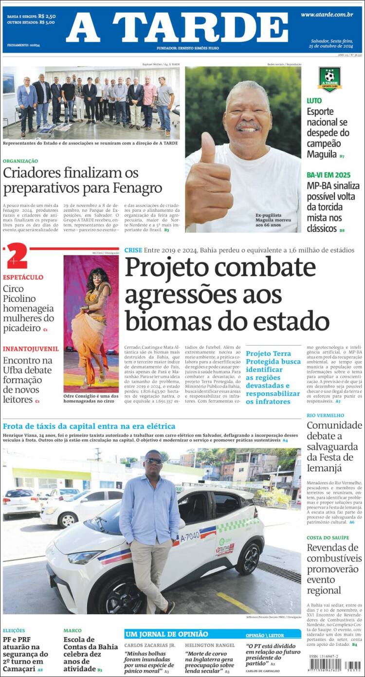 Portada de Diário A Tarde (Brasil)