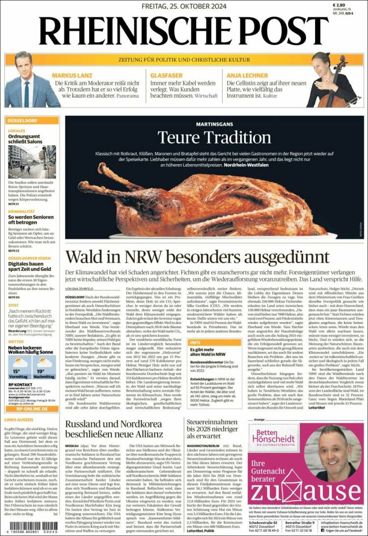 Portada de Rheinische Post (Alemania)