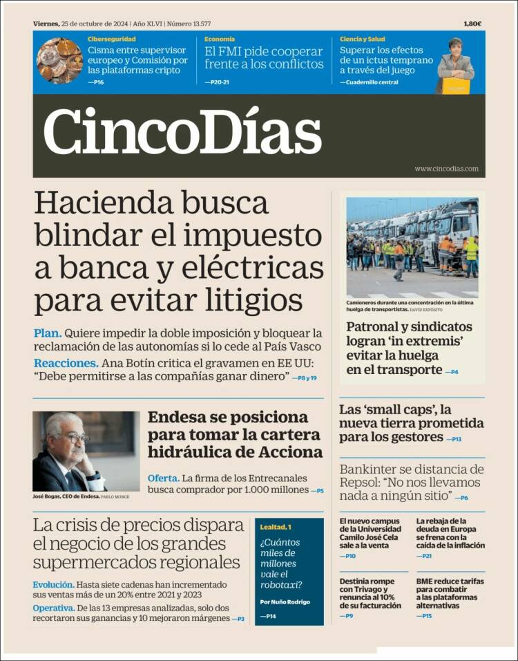 Portada de Cinco Días (Espa&ntilde;a)