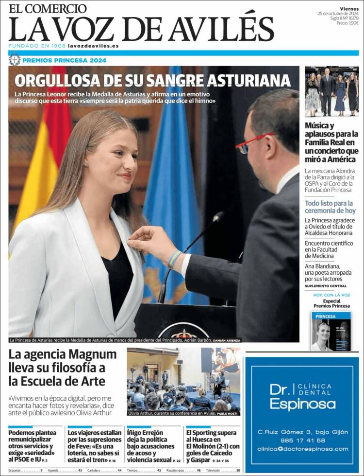 Portada de El Comercio - Avilés (España)