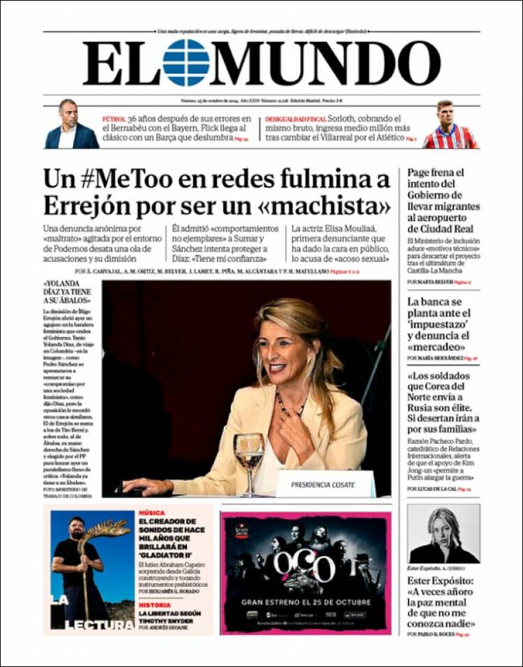 Portada de El Mundo (España)