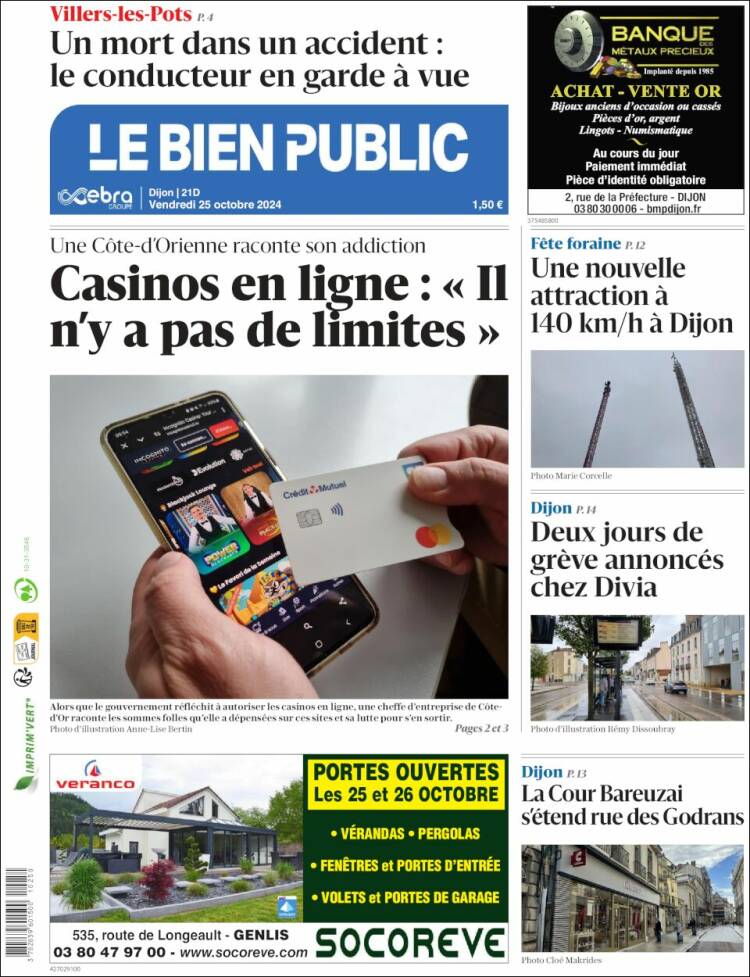 Portada de Le Bien Public (Francia)