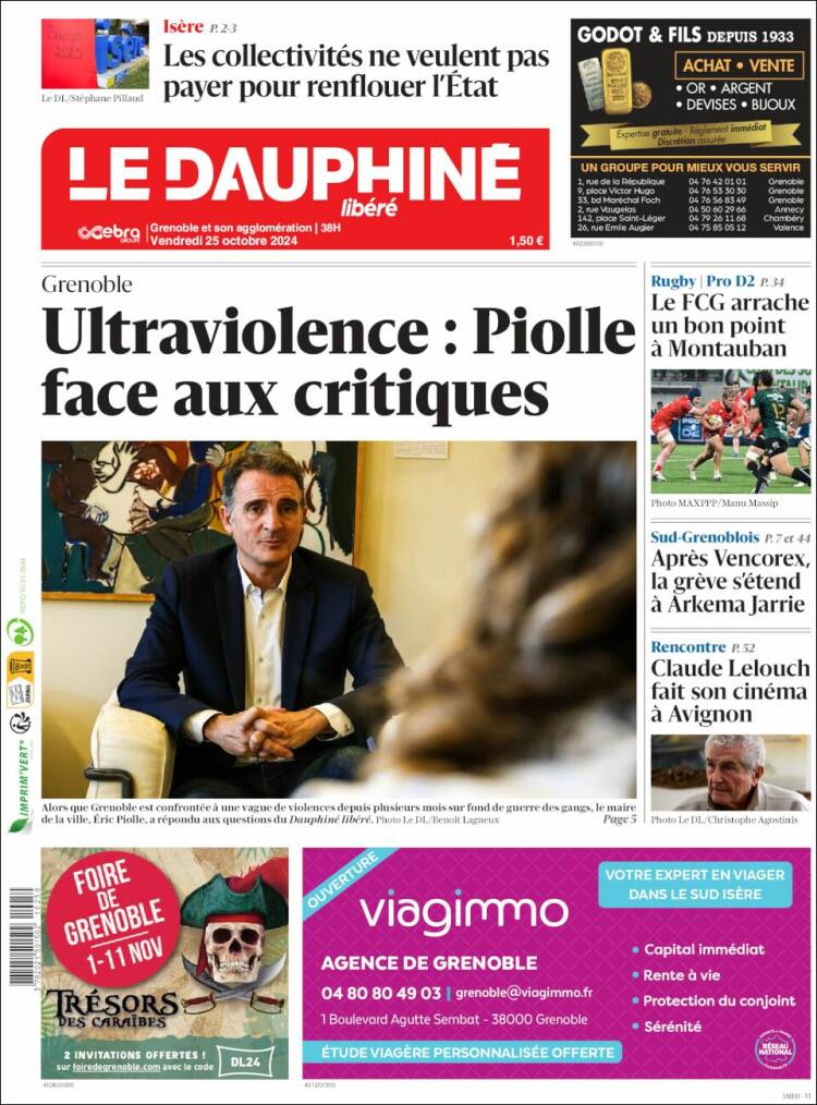 Portada de Le Dauphiné Libéré (France)