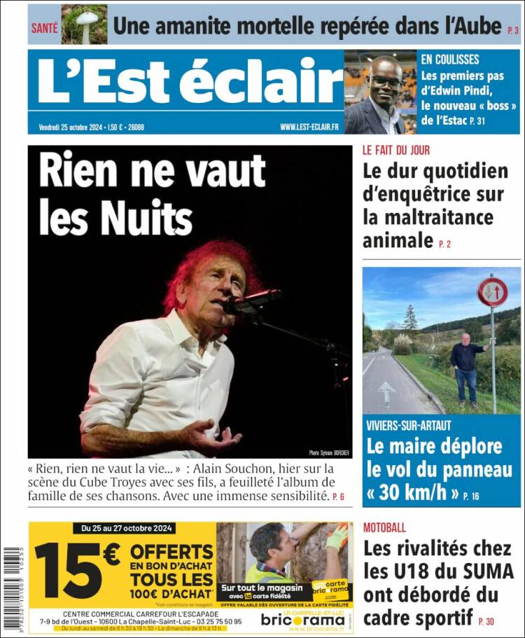 Portada de L'Est Eclair (Francia)