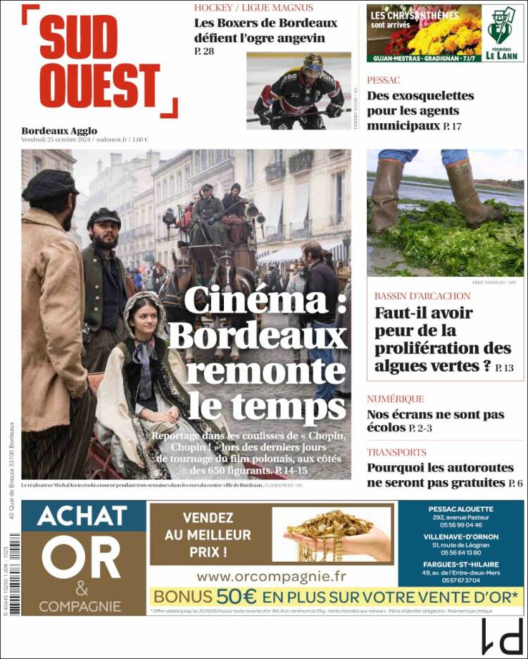 Portada de Sud Ouest (Francia)