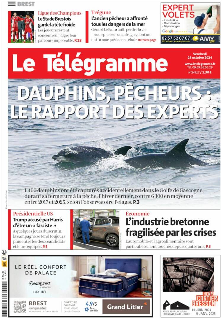 Portada de Télégramme (Francia)
