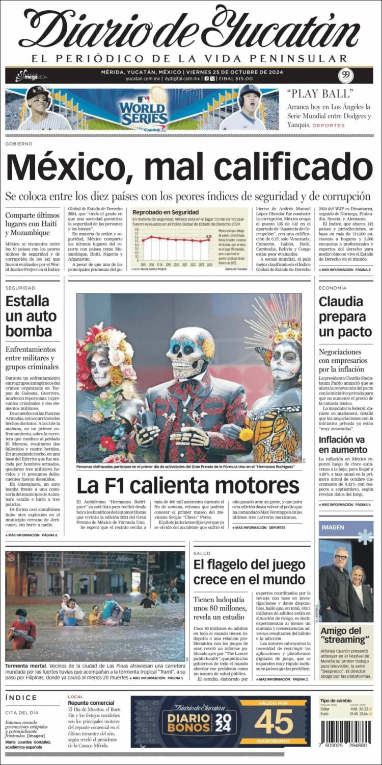 Portada de Diario de Yucatán (México)