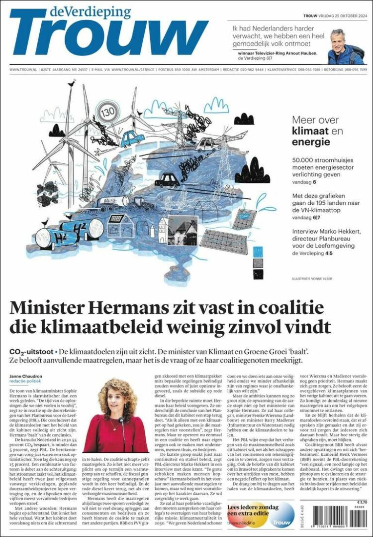 Portada de Trouw (Pa&iacute;ses Bajos)