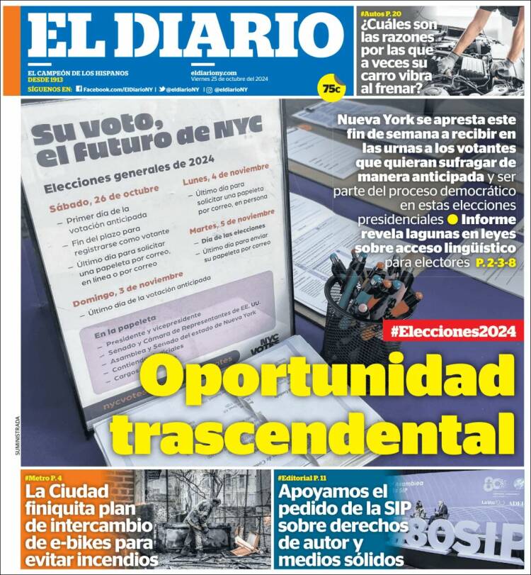 Portada de El Diario NY (USA)