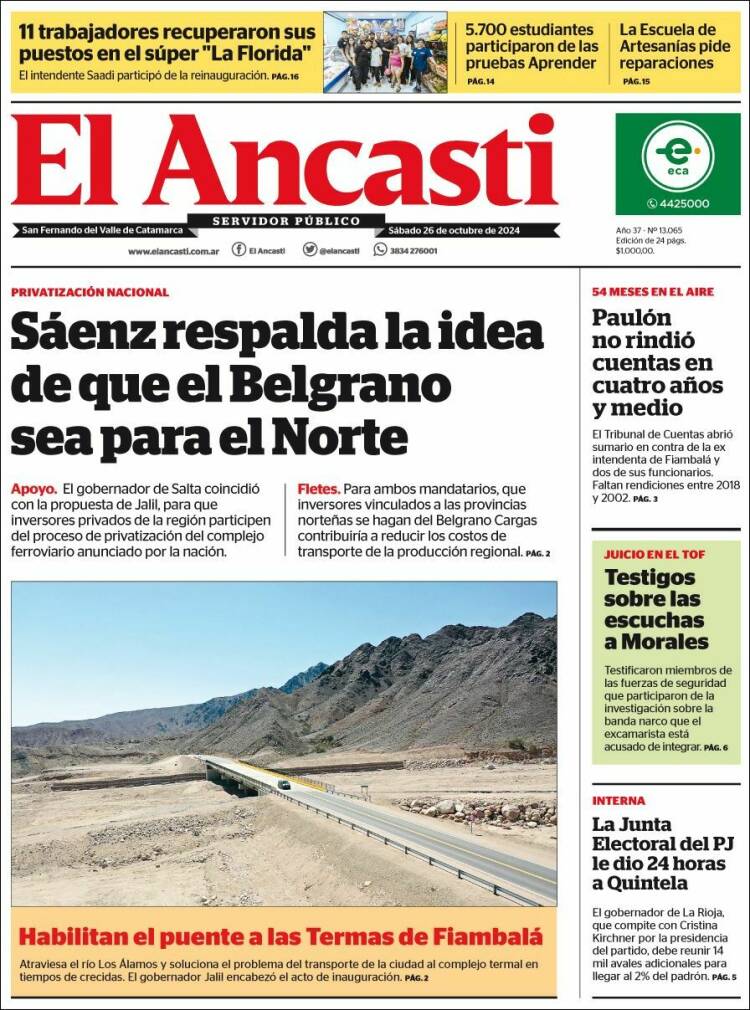 Portada de El Ancasti (Argentina)