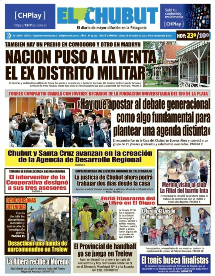 Portada de El Chubut (Argentina)