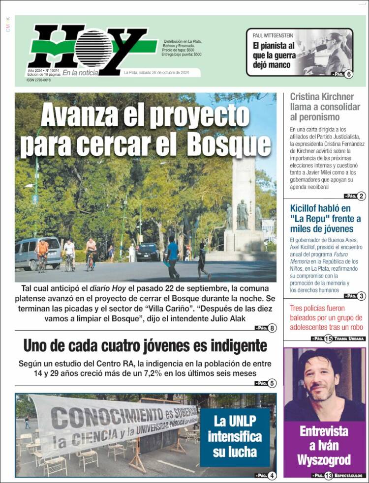 Portada de Diario Hoy (Argentina)