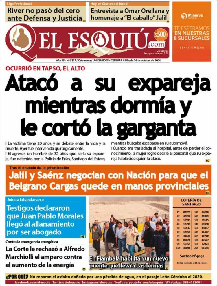 Portada de El Esquiu (Argentina)