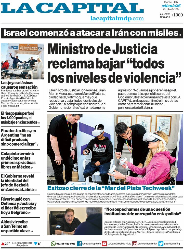 Portada de Diario La Capital - Mar del Plata (Argentina)