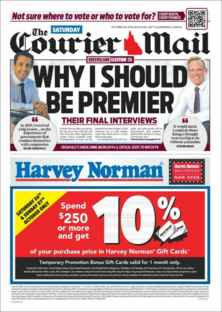 Portada de The Courier-Mail (Australia)