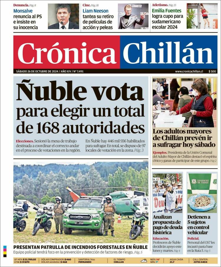 Portada de Crónica Chillán (Chile)