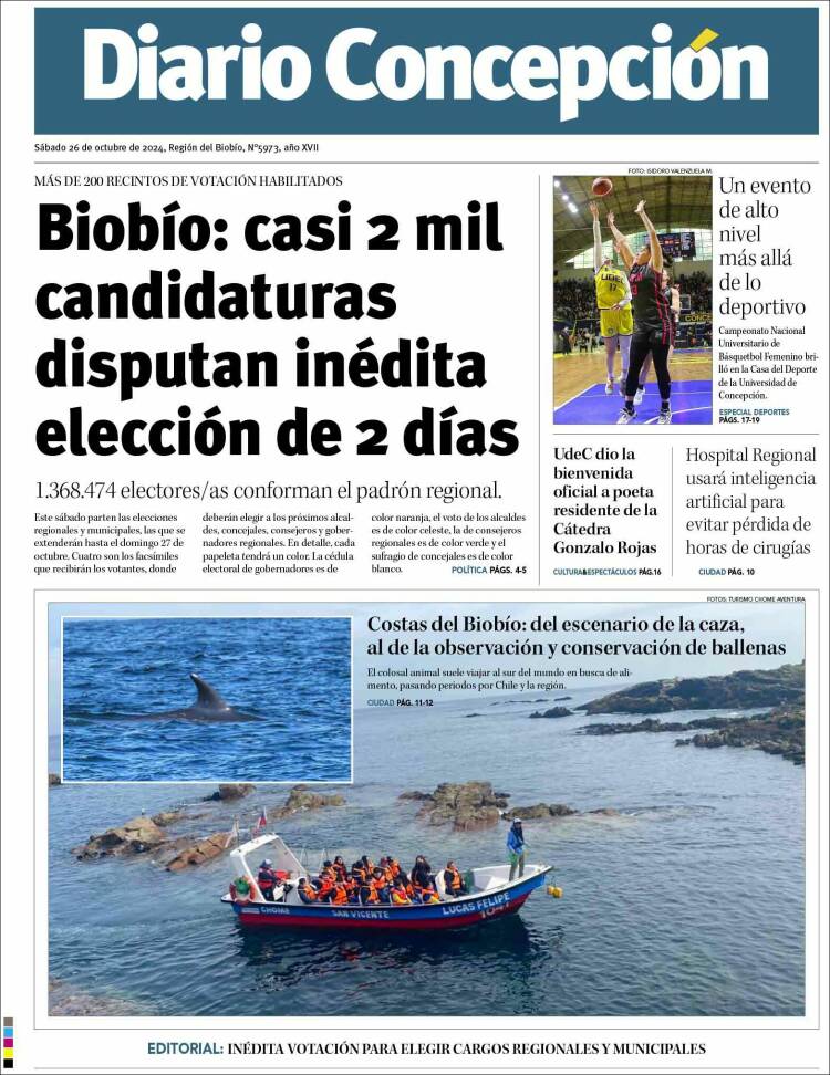 Portada de Diario de Concepción (Chile)