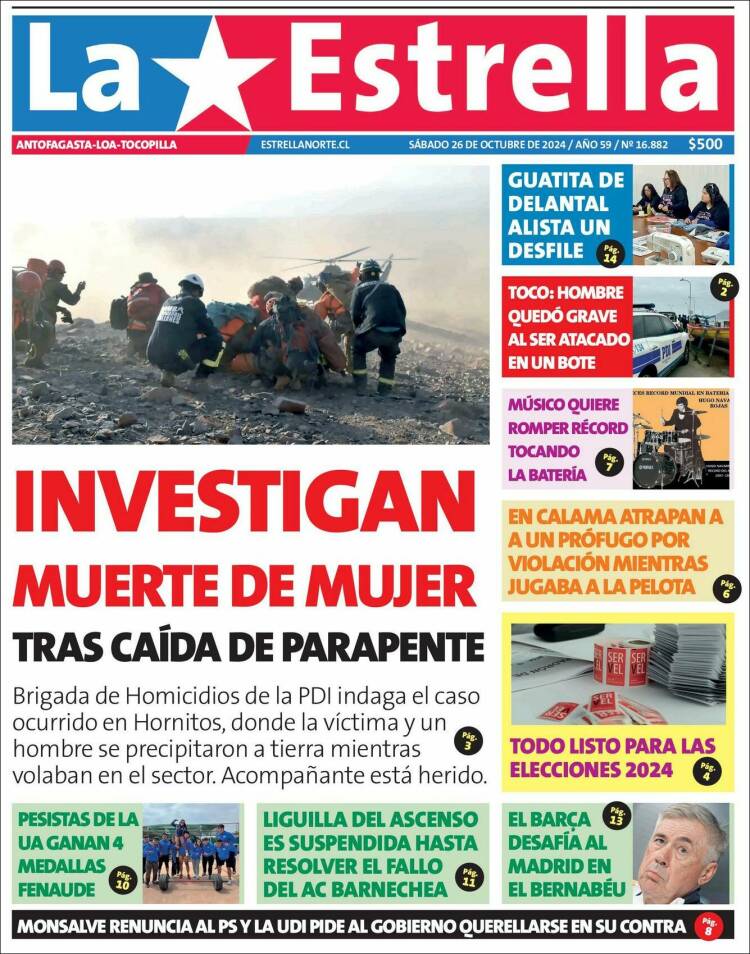 Portada de La Estrella de Tocopilla (Chile)