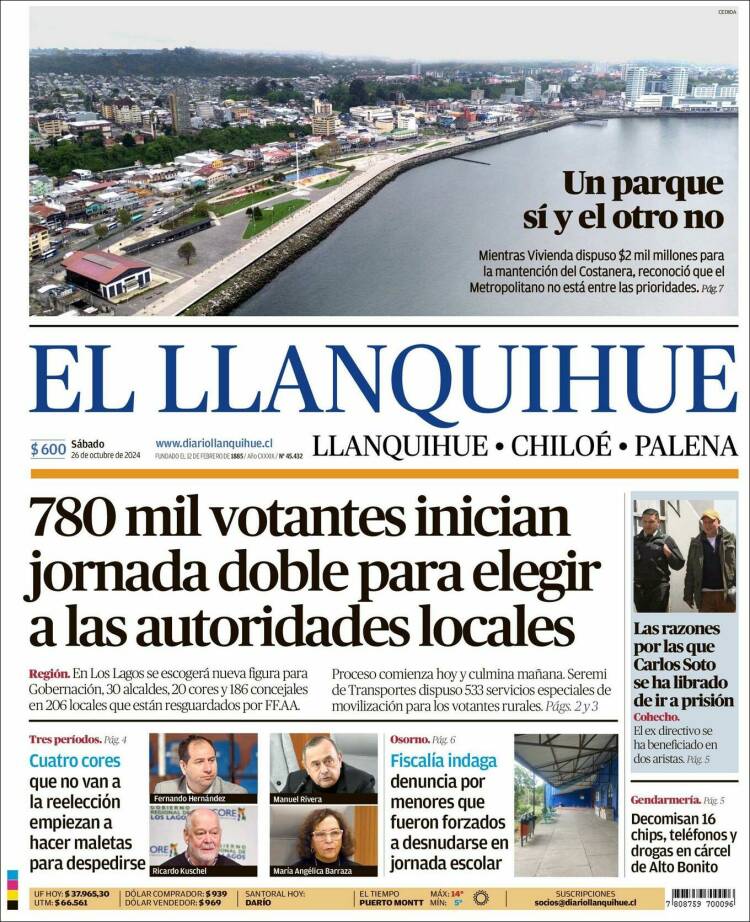 Portada de El Llanquihue (Chile)