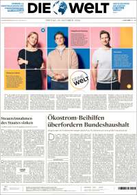 Portada de Die Welt (Alemania)