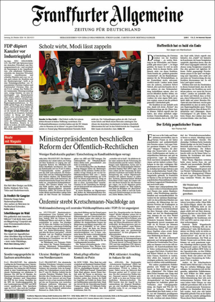 Portada de Frankfurter Allgemeine (Alemania)