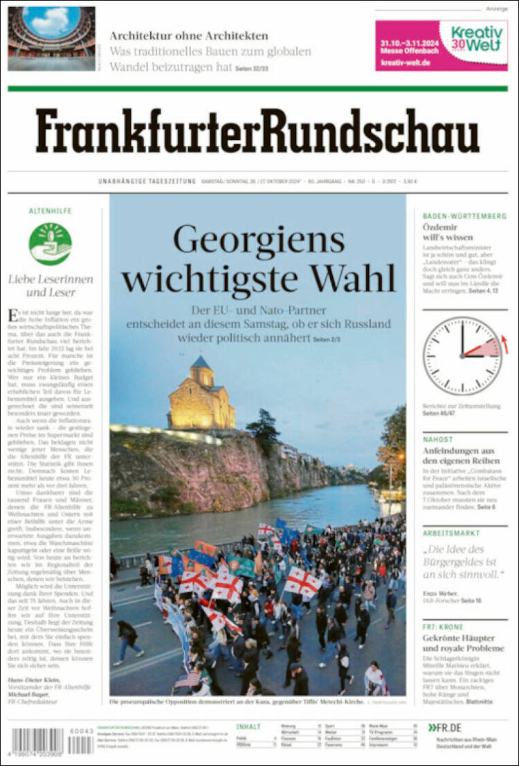 Portada de Frankfurter Rundschau (Alemania)