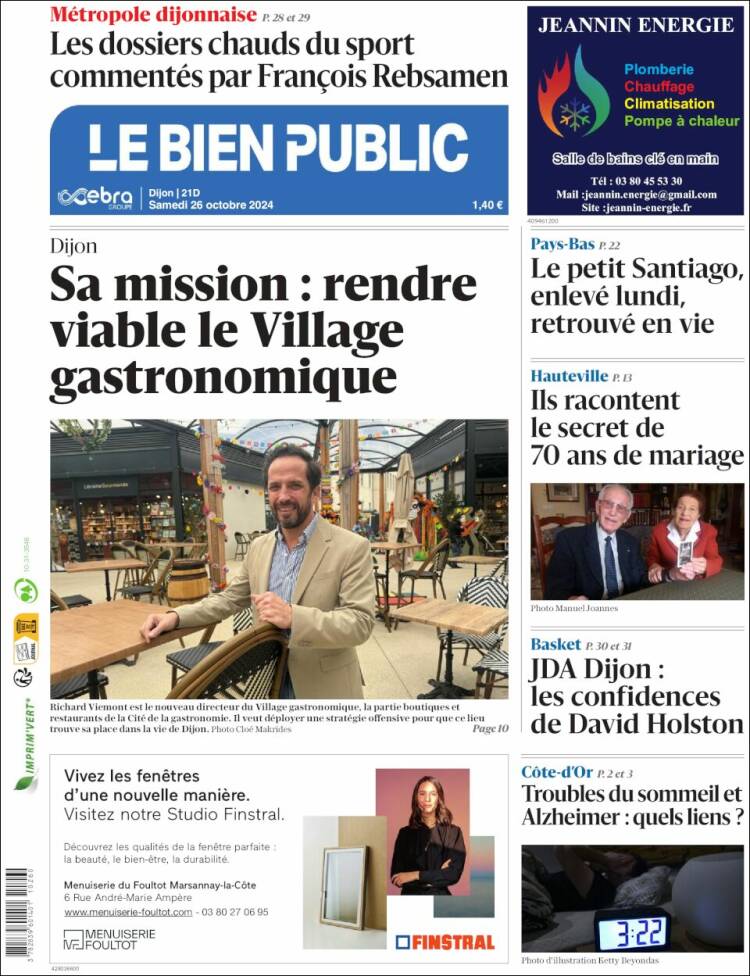 Portada de Le Bien Public (Francia)