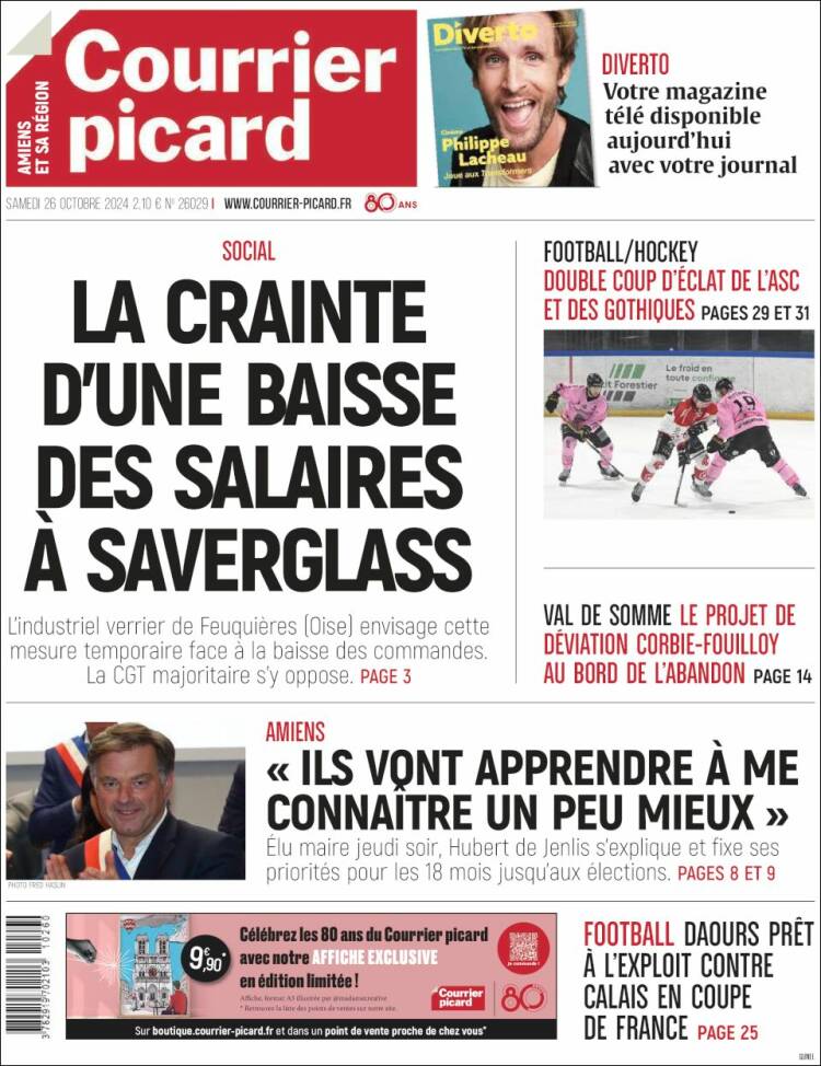 Portada de Courrier Picard (Francia)