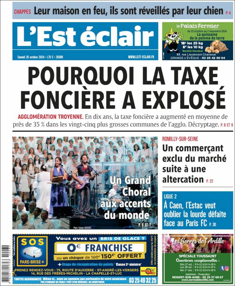 Portada de L'Est Eclair (Francia)