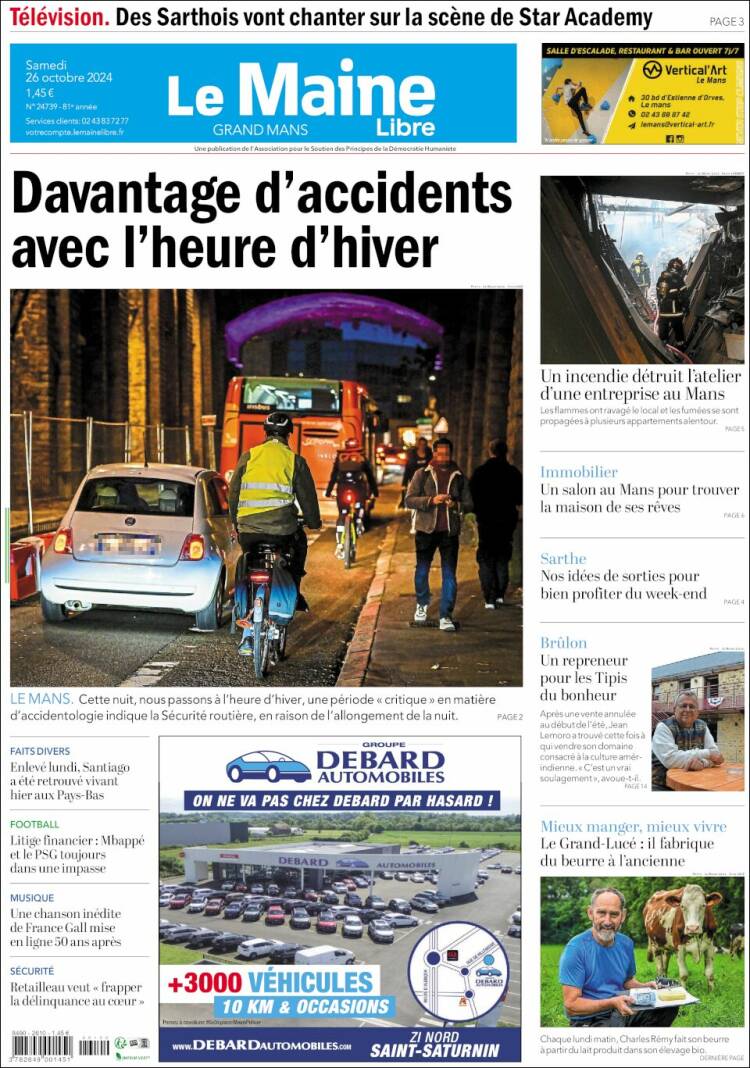 Portada de Le Maine Libre (Francia)