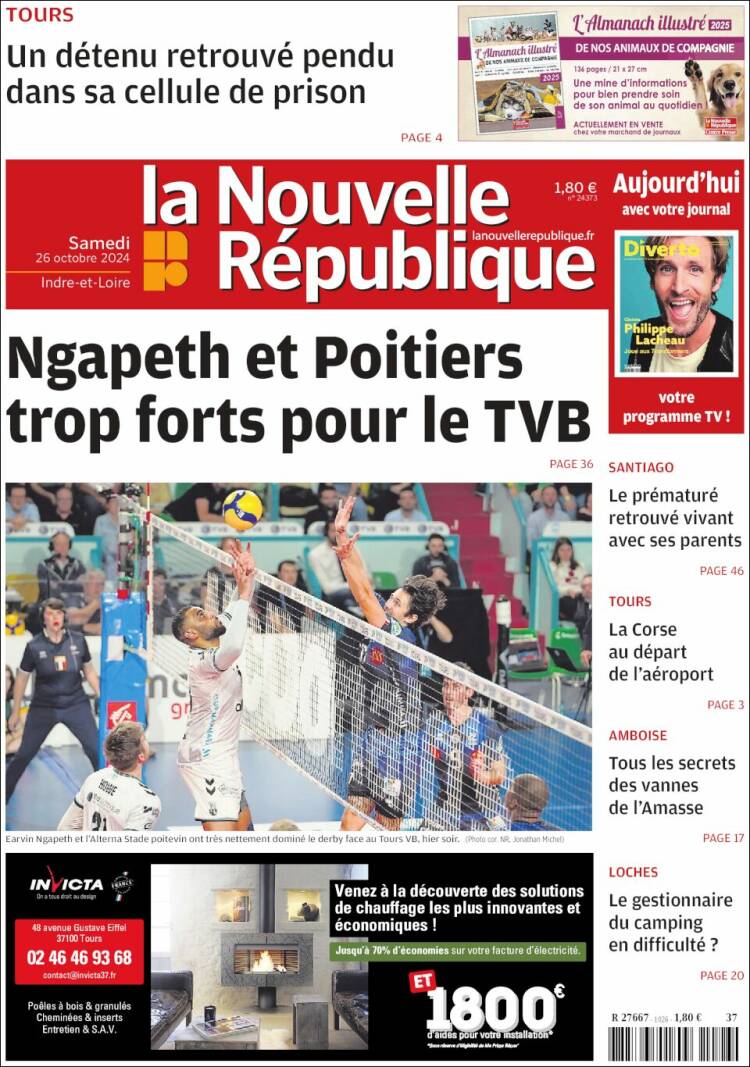 Portada de La Nouvelle Republique (Francia)