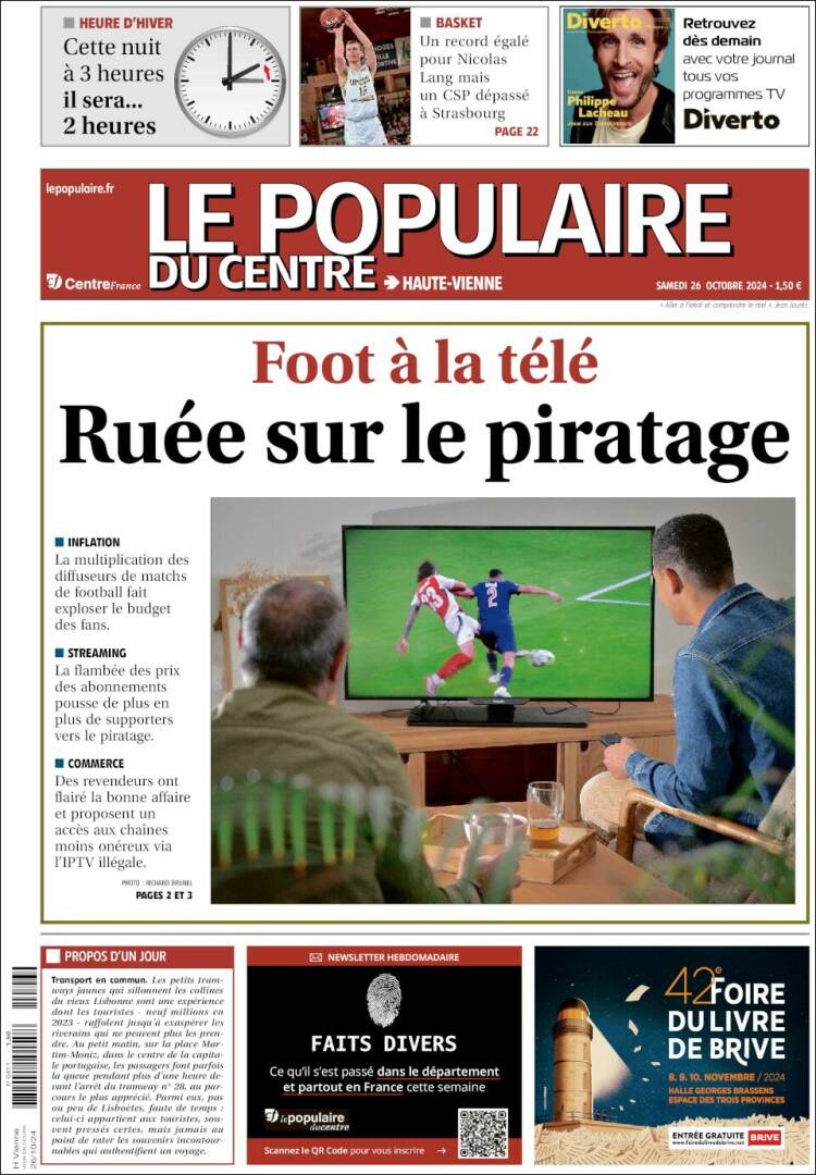 Portada de Le Populaire du Centre (Francia)