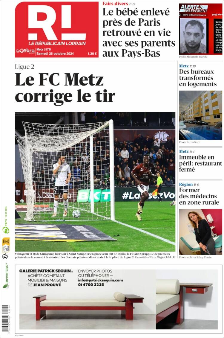 Portada de Le Republicain Lorrain (Francia)