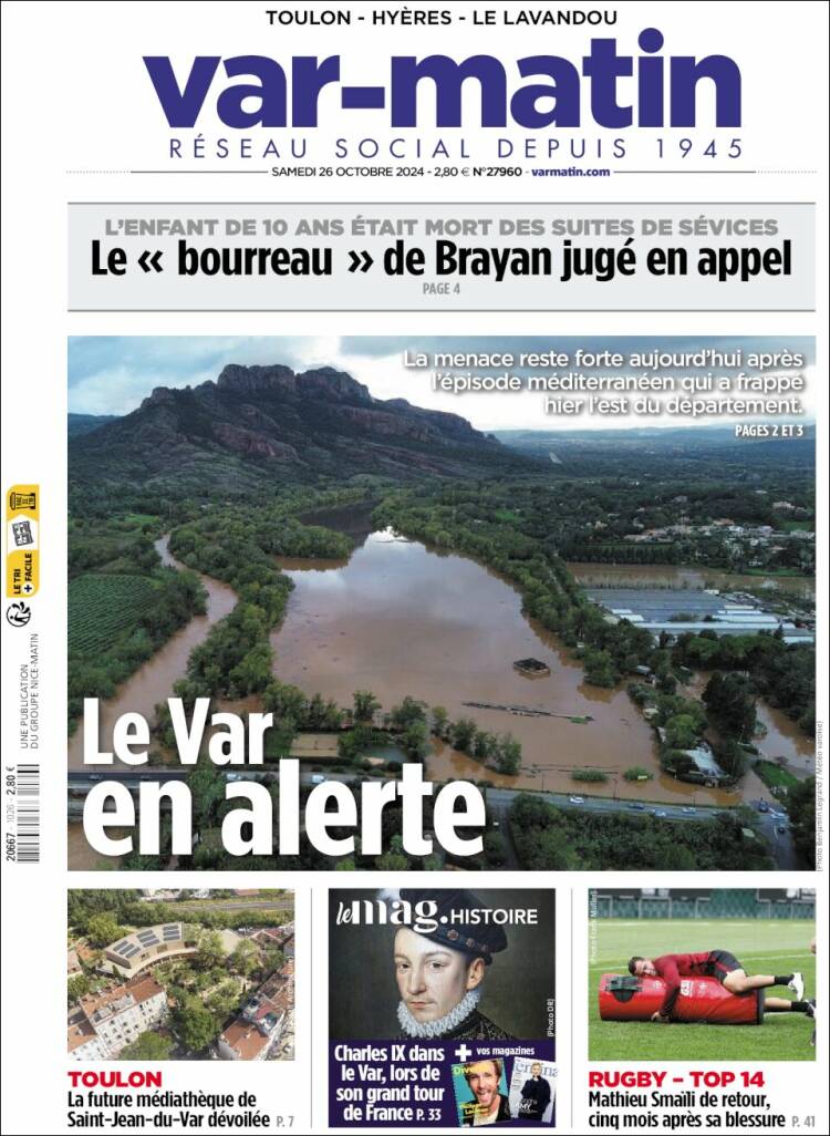 Portada de Var-Matin (Francia)