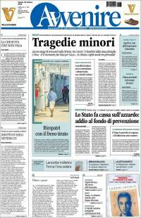 Portada de Avvenire (Italia)