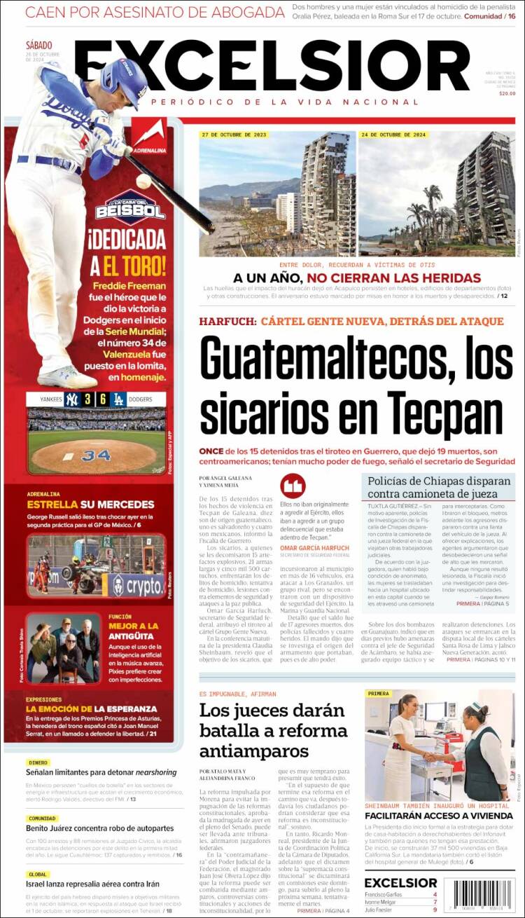 Portada de Excelsior (M&eacute;xico)