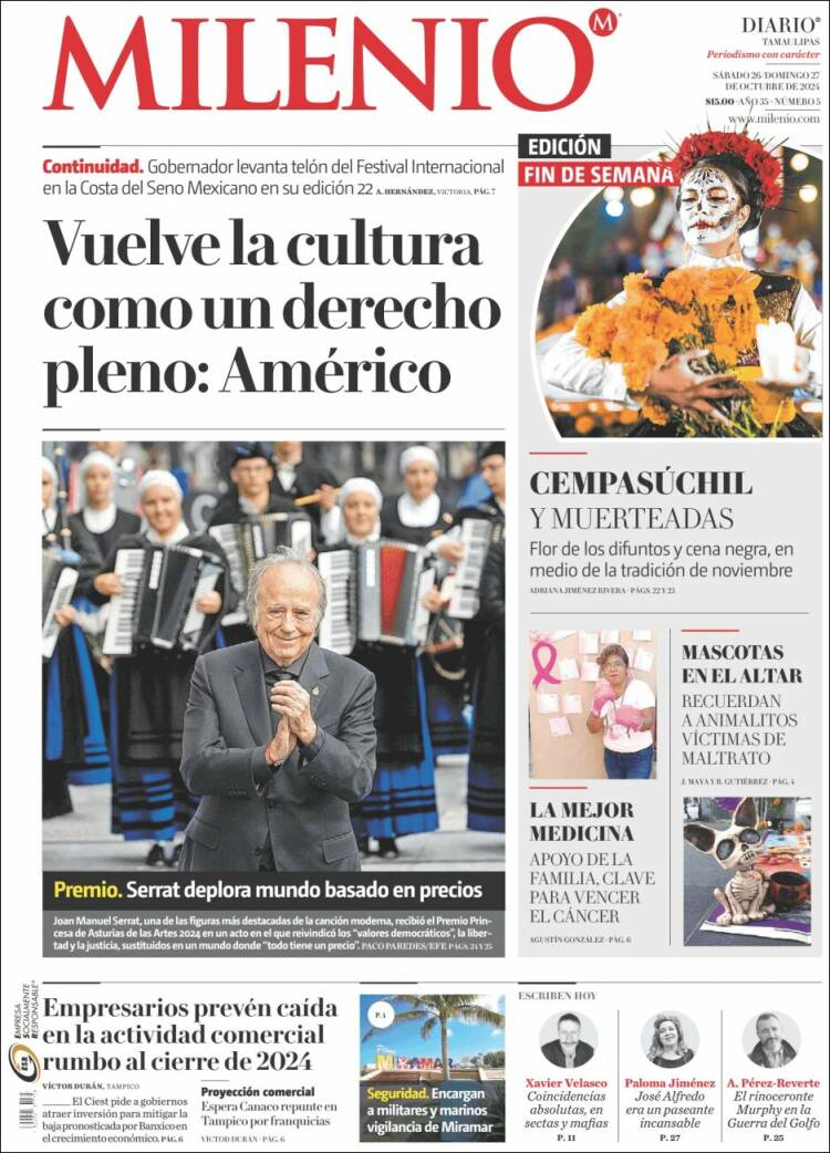 Portada de Milenio - Tamaulipas (M&eacute;xico)