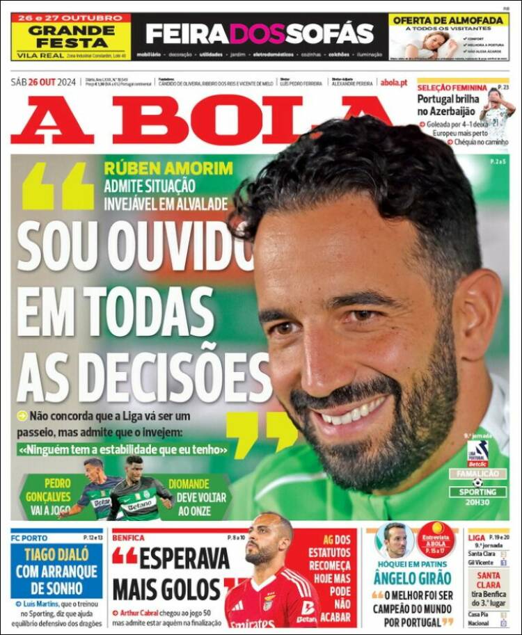 Portada de A Bola (Portugal)