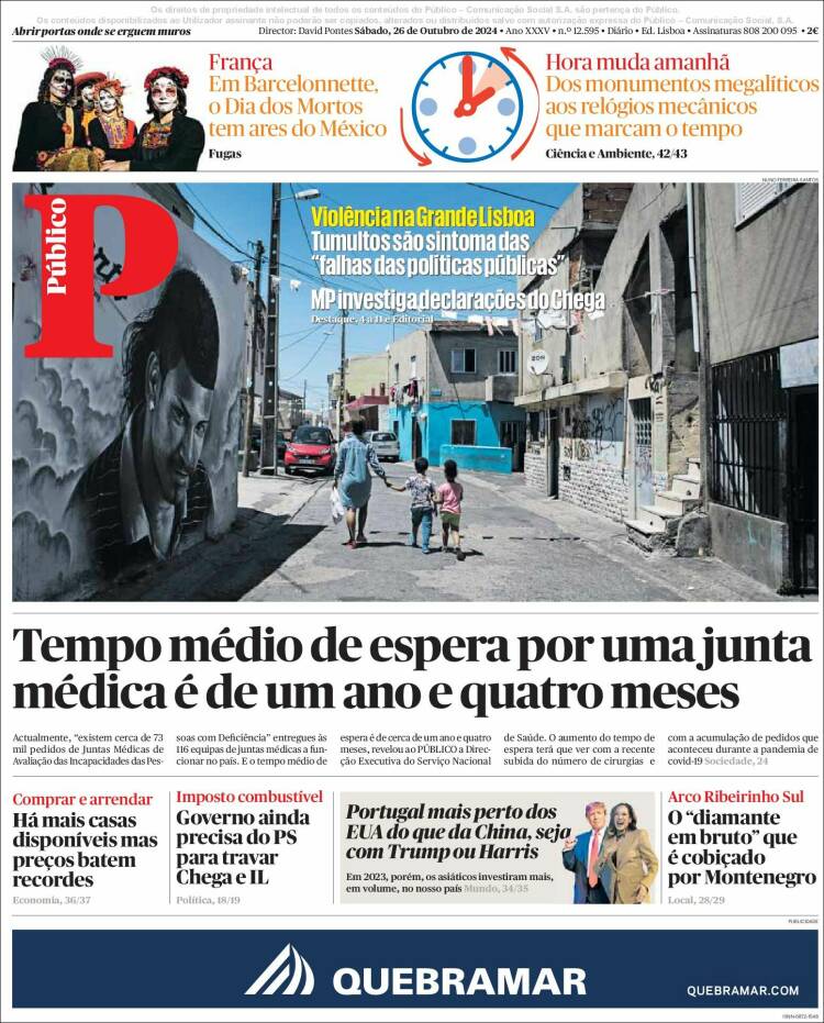 Portada de Público (Portugal)