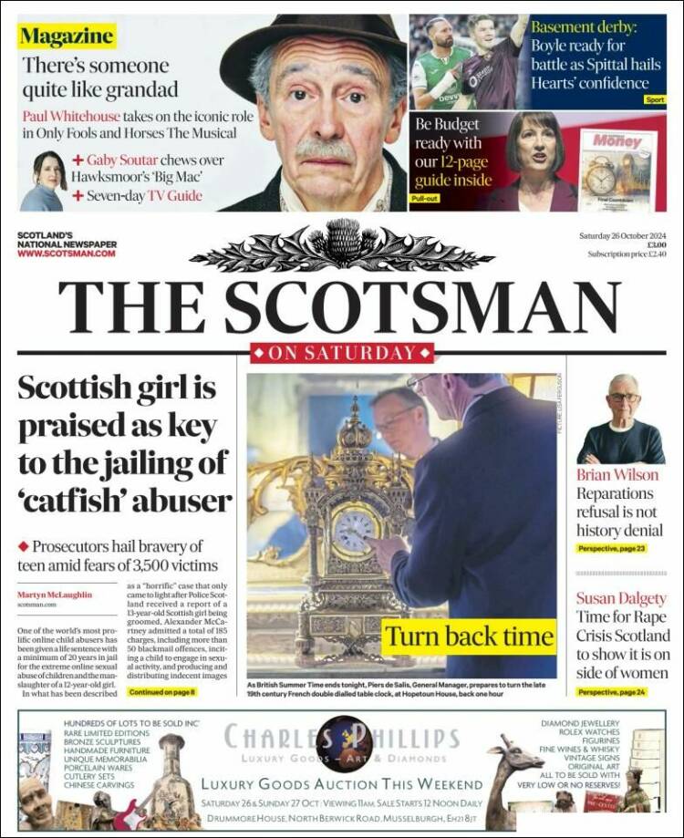 Portada de The Scotsman (Reino Unido)