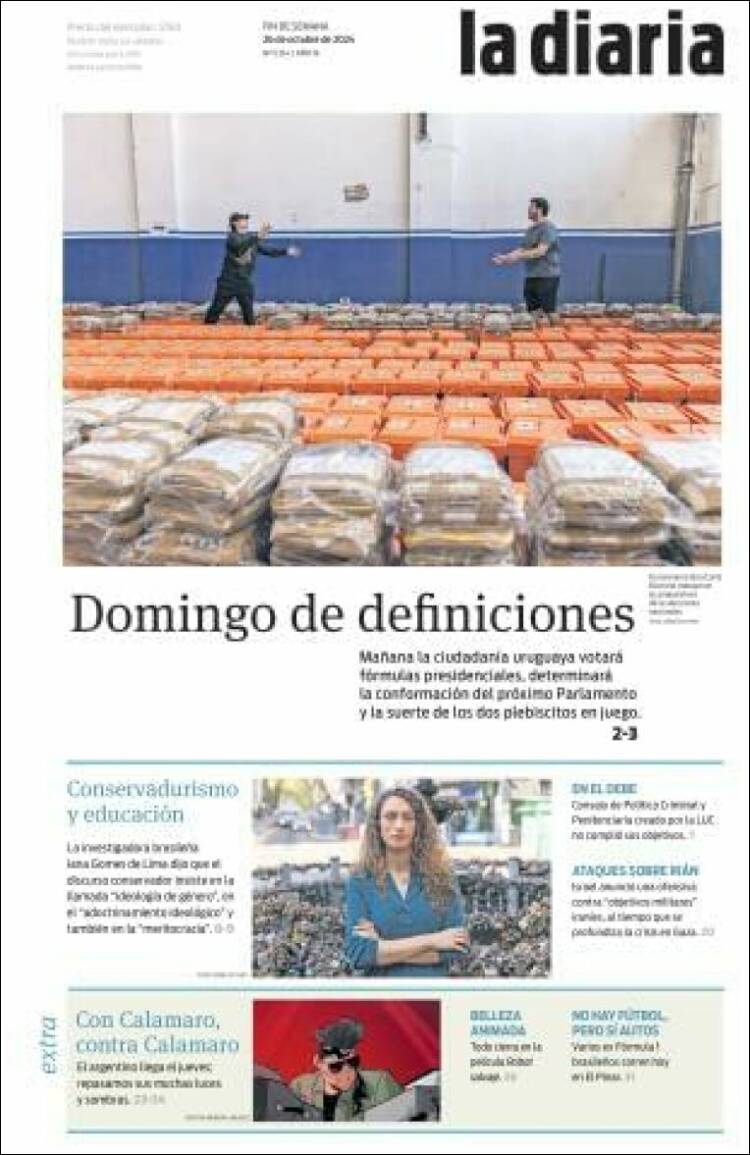 Portada de La Diaria (Uruguay)