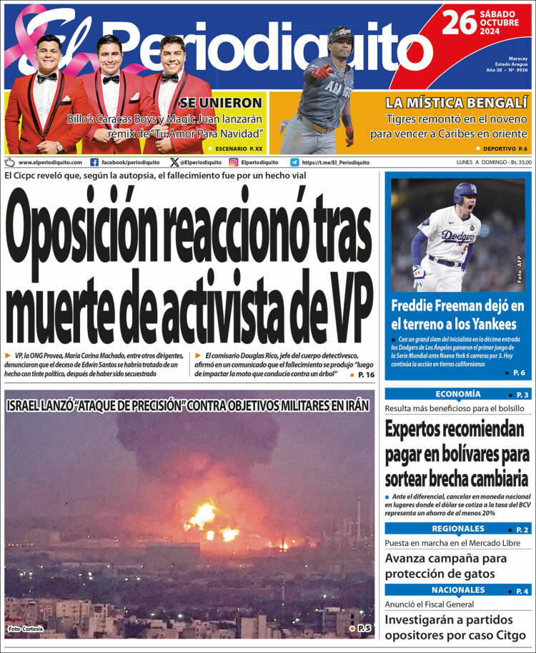Portada de Periodiquito de Aragua (Venezuela)