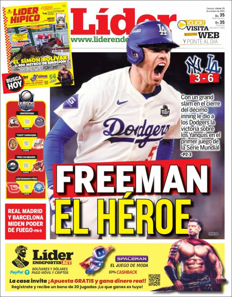 Portada de Lider en deportes (Venezuela)