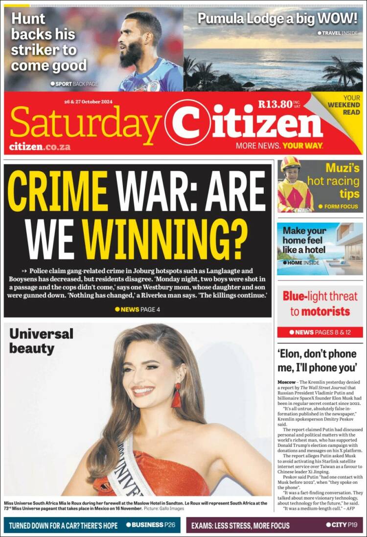 Portada de The Citizen (Sud&aacute;frica)